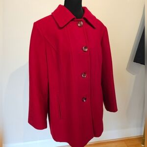 London Fog Women's Red Wool Coat XL